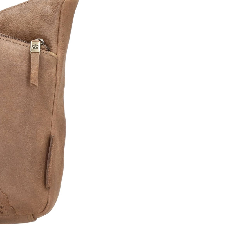 Dámska kožená kabelka taupe Lorena