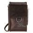 Dámska kožená kabelka na mobil tmavohnedá