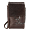 Dámska kožená kabelka na mobil tmavohnedá Noella