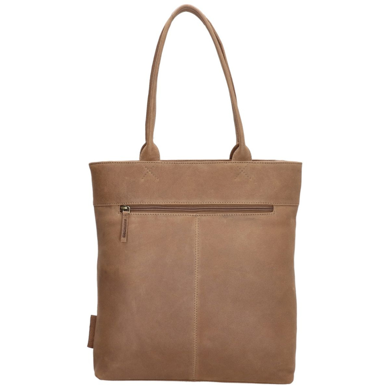 Dámska kožená kabelka taupe Kira
