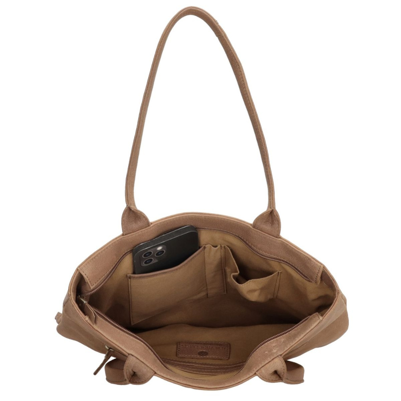 Dámska kožená kabelka taupe Kira