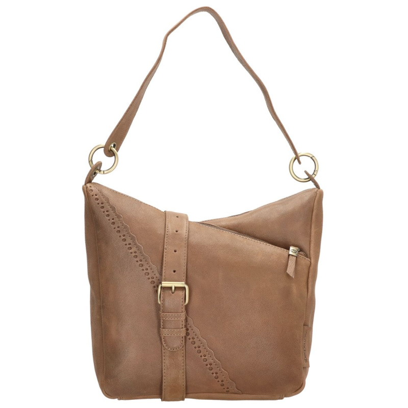 Dámska kožená kabelka taupe