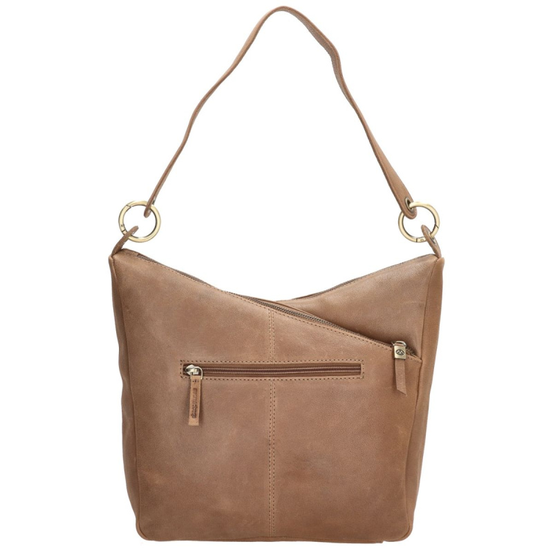Dámska kožená kabelka taupe Arista