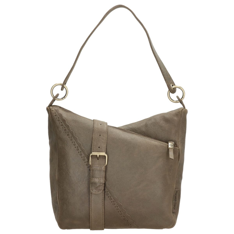 Dámska kožená kabelka olivová