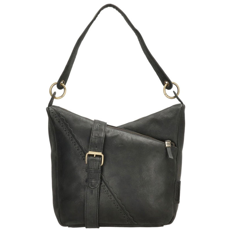 Dámska kožená kabelka čierna