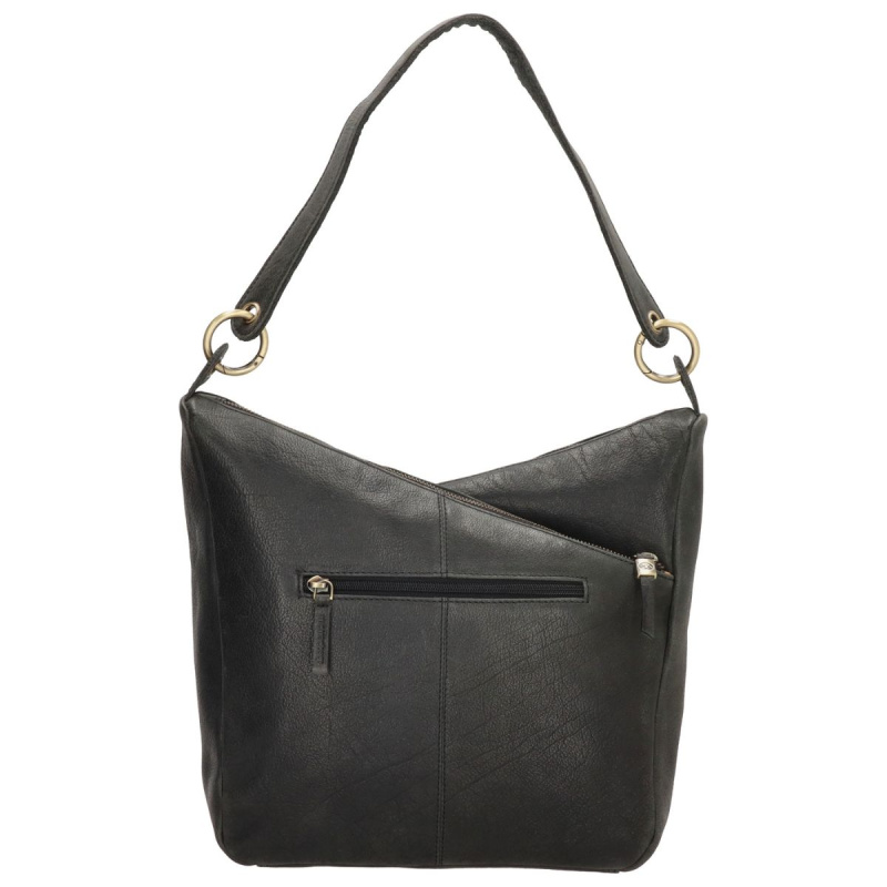 Dámska kožená kabelka čierna Arista