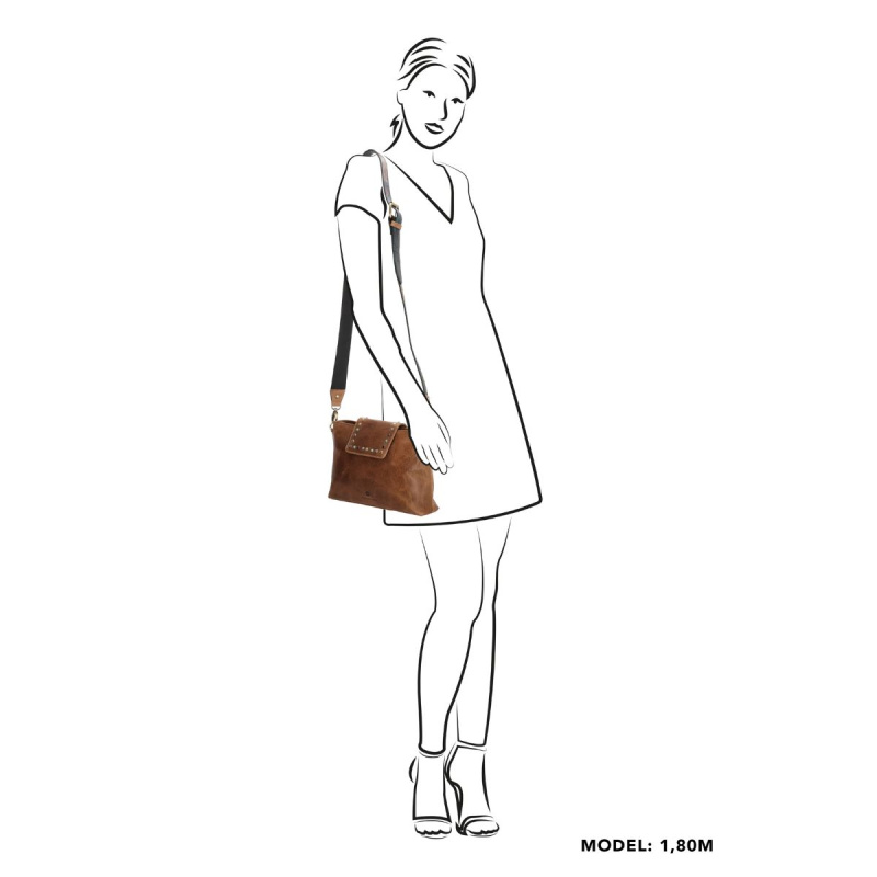 Dámska kožená kabelka piesková Arlea