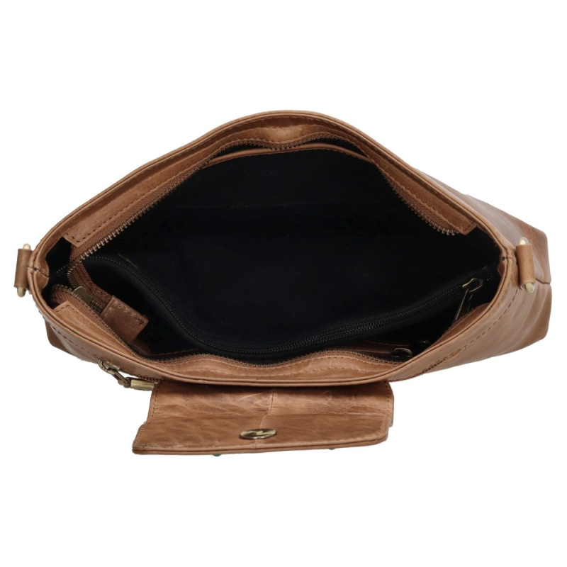 Dámska kožená kabelka piesková Arlea