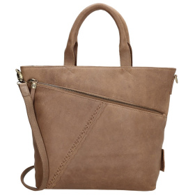 Dámska kožená kabelka taupe