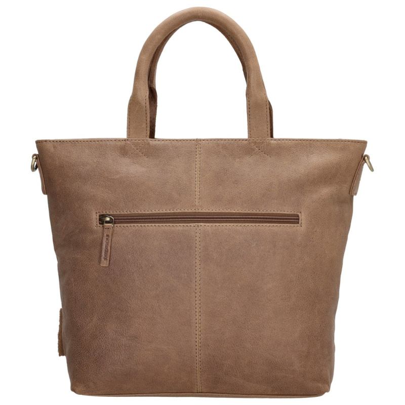 Dámska kožená kabelka taupe Diona
