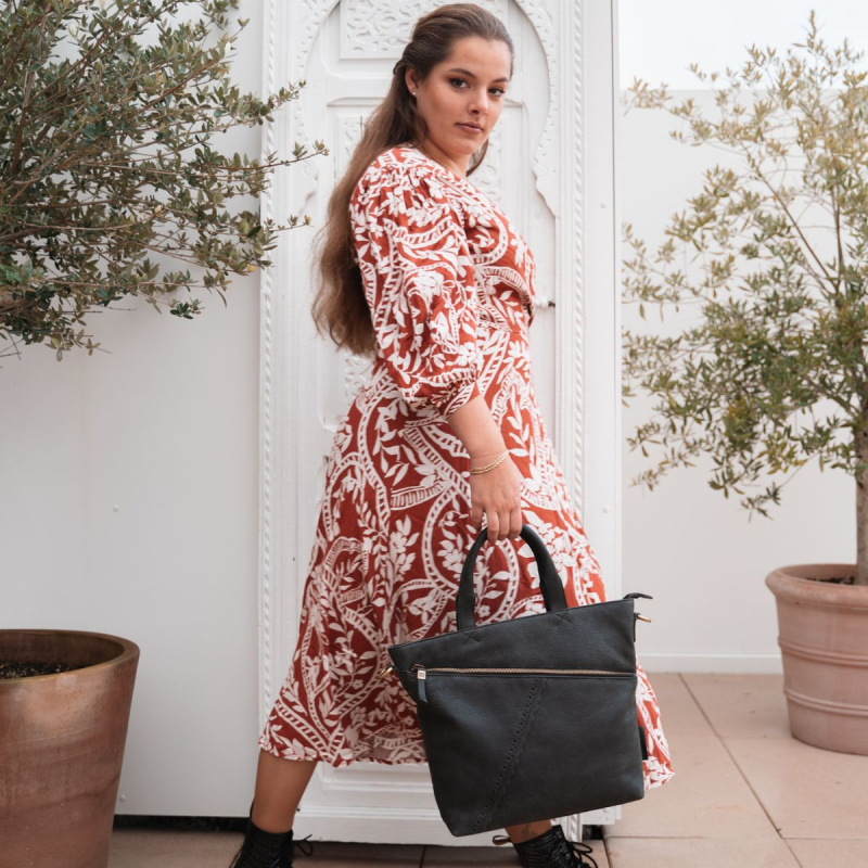 Dámska kožená kabelka taupe Diona