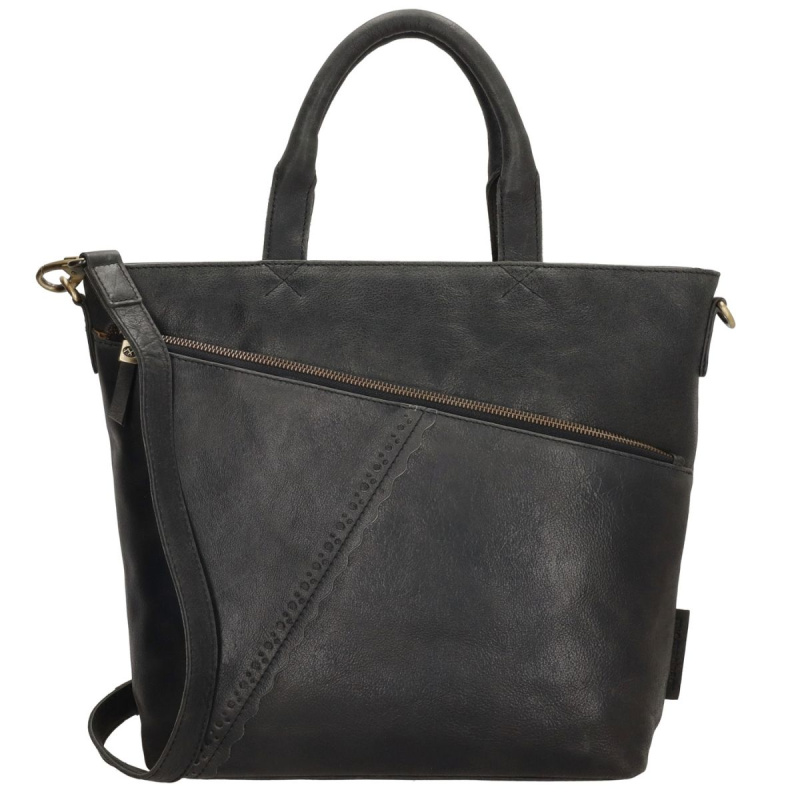 Dámska kožená kabelka čierna