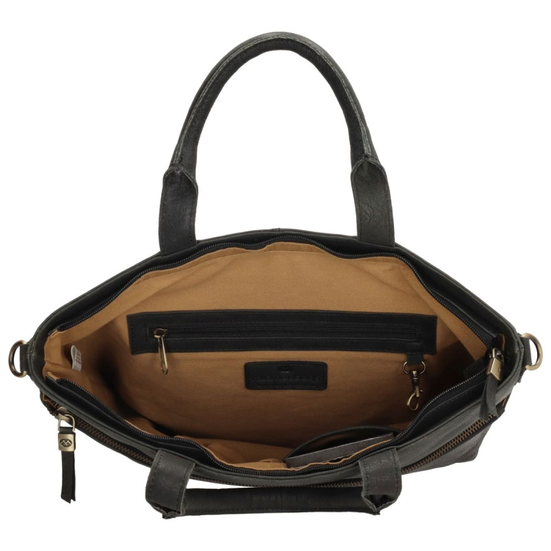 Dámska kožená kabelka čierna Diona