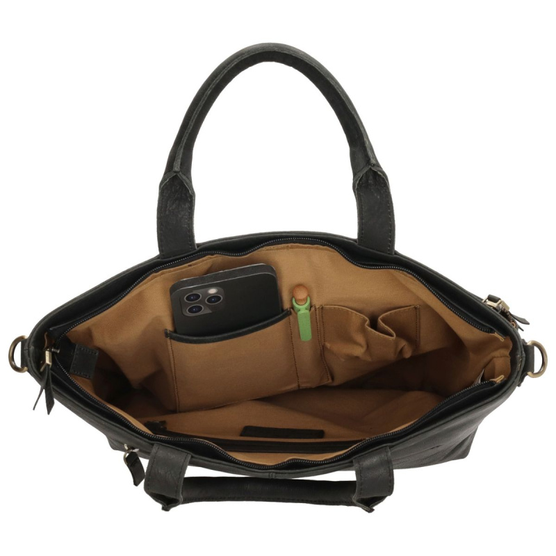 Dámska kožená kabelka čierna Diona