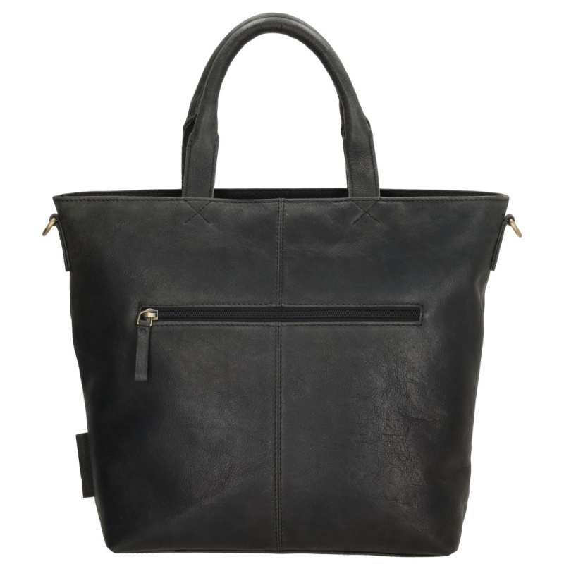 Dámska kožená kabelka čierna Diona