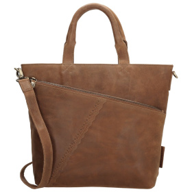 Dámska kožená kabelka hnedá