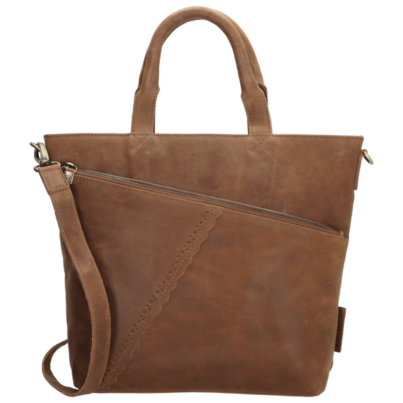 Dámska kožená kabelka hnedá