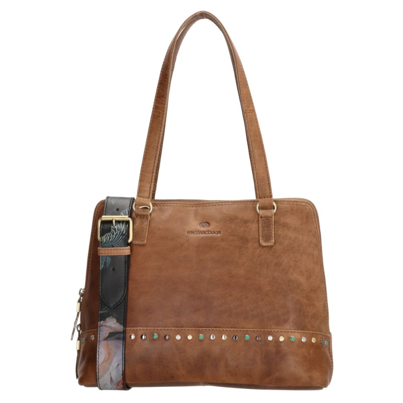 Dámska kožená kabelka piesková