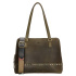 Dámska kožená kabelka olivová