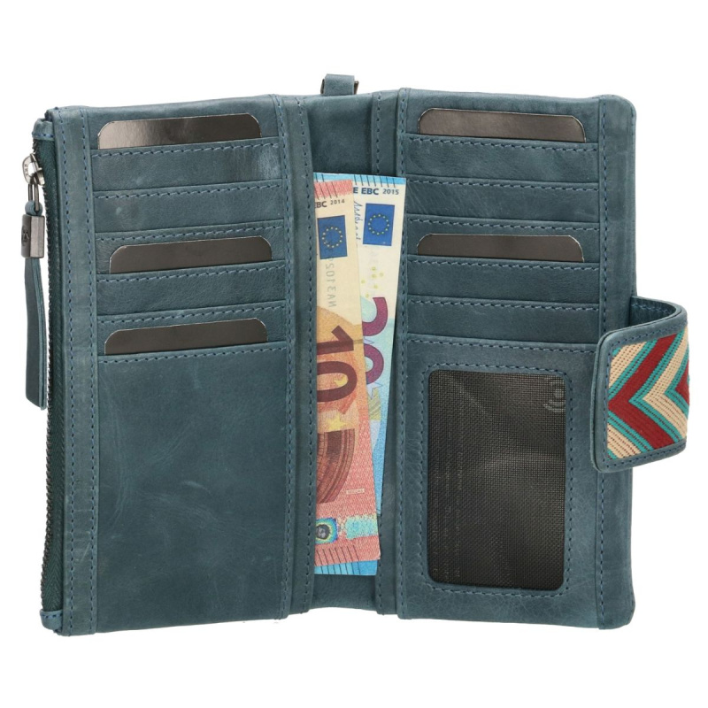 Dámska kožená peňaženka modrá Finna