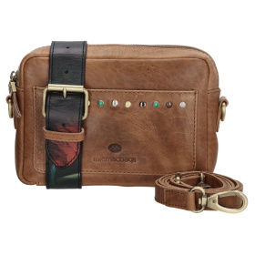 Dámska kožená kabelka piesková