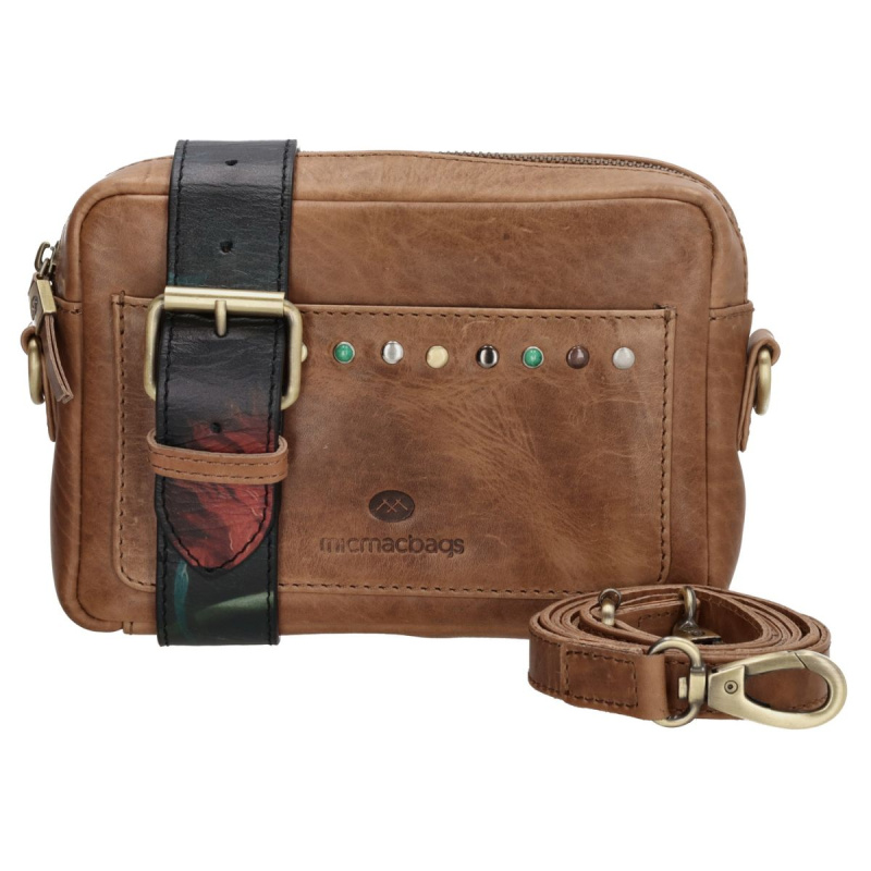 Dámska kožená kabelka piesková