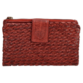 Dámska kožená peňaženka červená