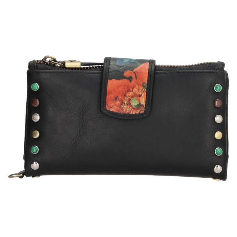 Dámska kožená peňaženka čierna Berget