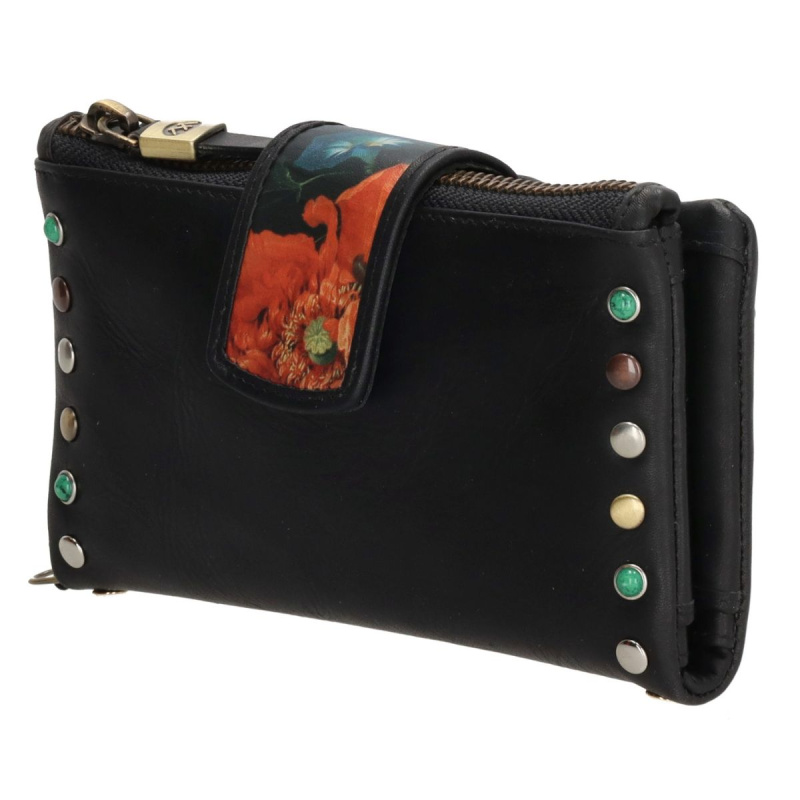 Dámska kožená peňaženka čierna Berget