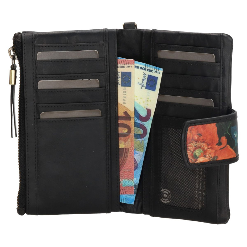 Dámska kožená peňaženka čierna Berget