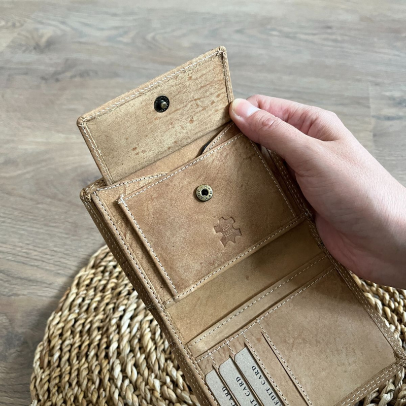 Pánska kožená peňaženka tan ATTIS