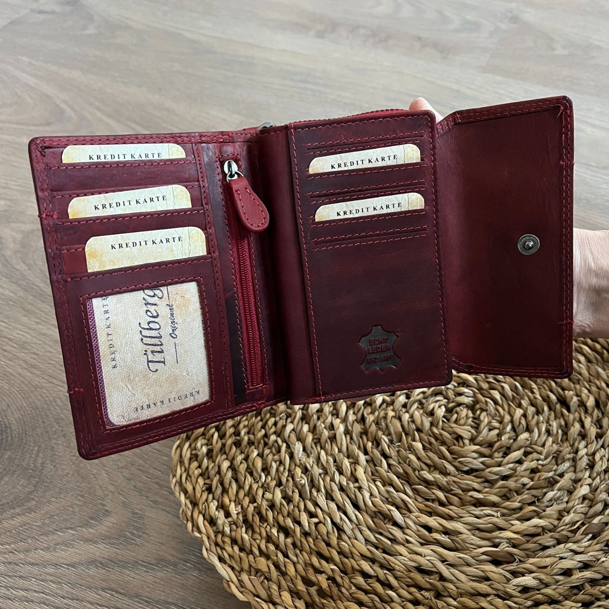 Dámska kožená peňaženka červená Tania