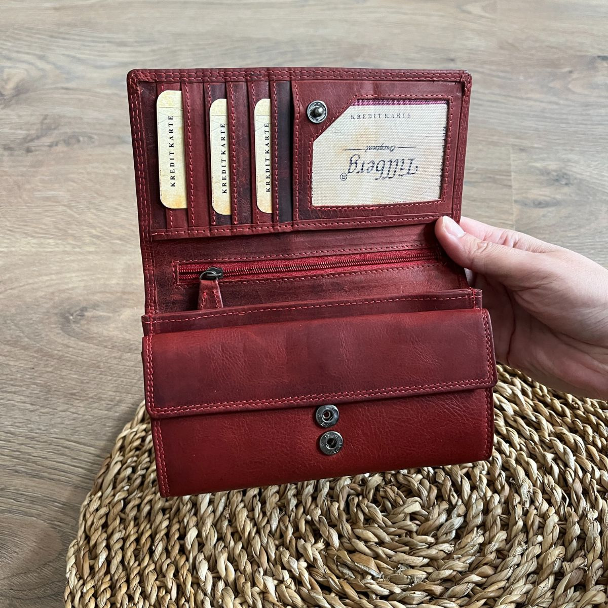 Dámska kožená peňaženka červená BRETTA