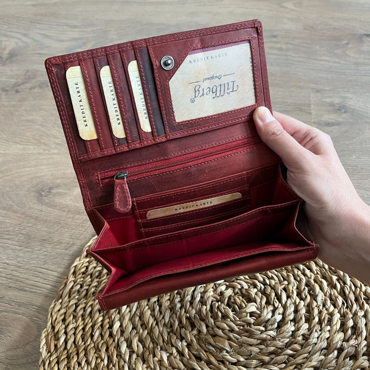 Dámska kožená peňaženka červená BRETTA