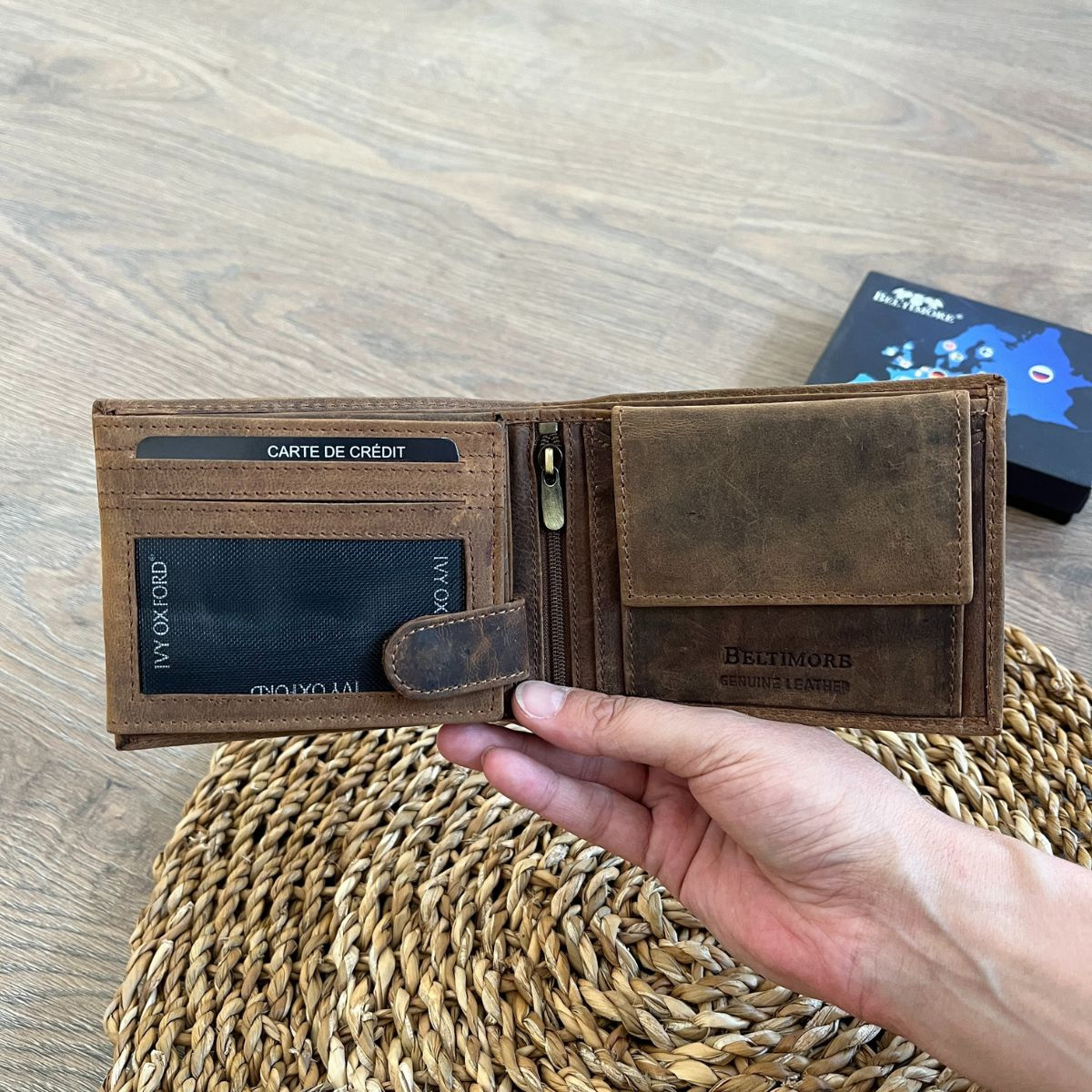 Pánska kožená peňaženka hnedá MIRON