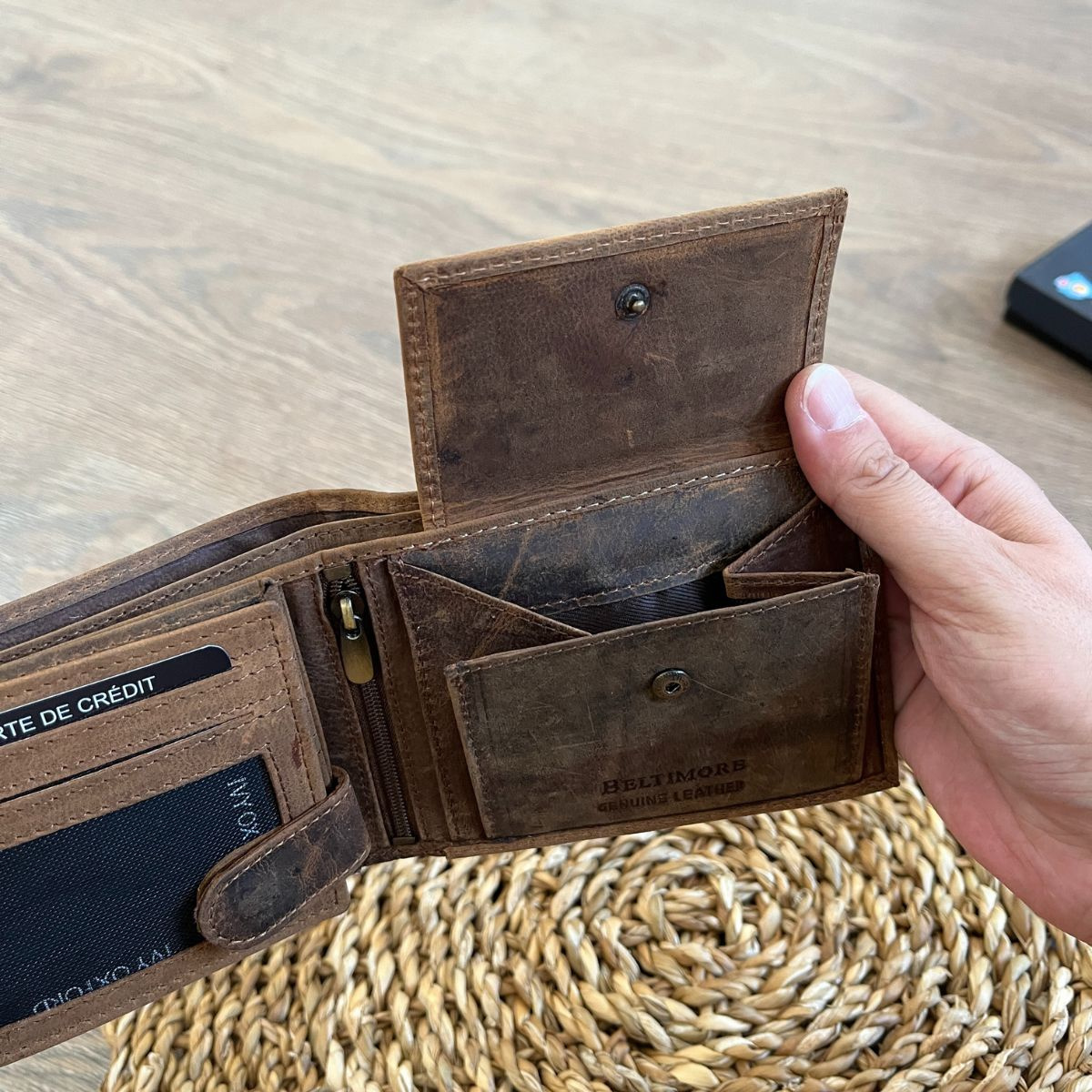 Pánska kožená peňaženka hnedá MIRON