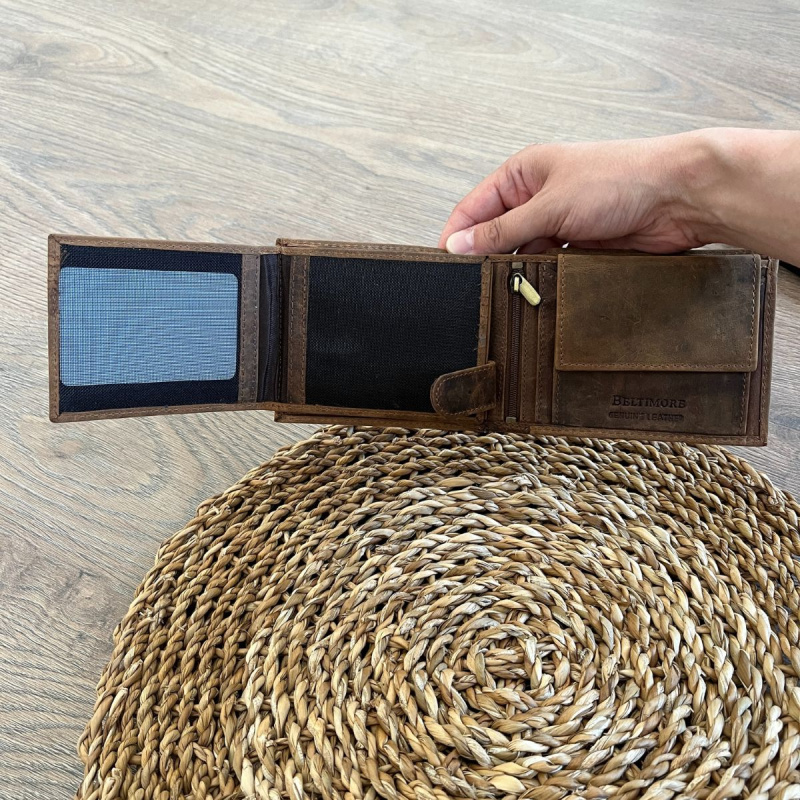 Pánska kožená peňaženka hnedá MIRON