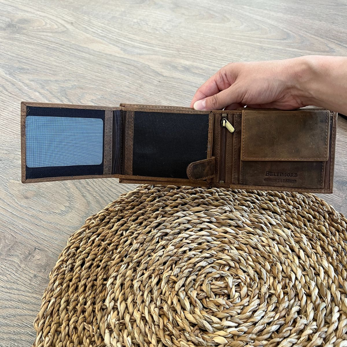 Pánska kožená peňaženka hnedá MIRON