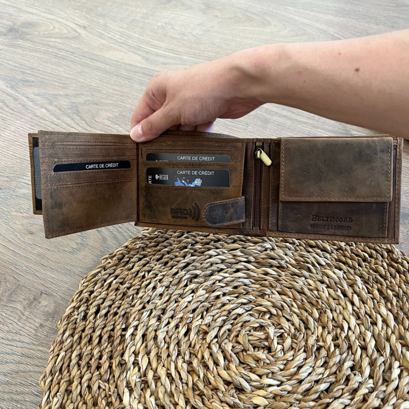 Pánska kožená peňaženka hnedá MIRON