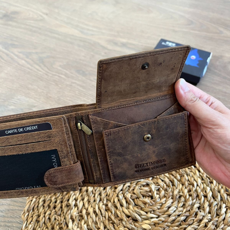 Pánska kožená peňaženka hnedá TARIK