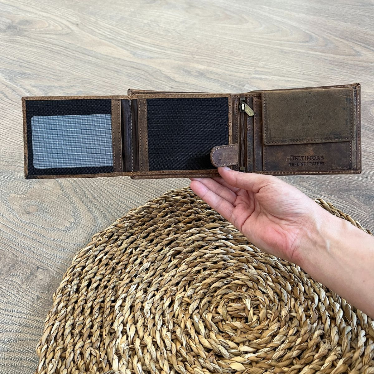 Pánska kožená peňaženka hnedá TARIK