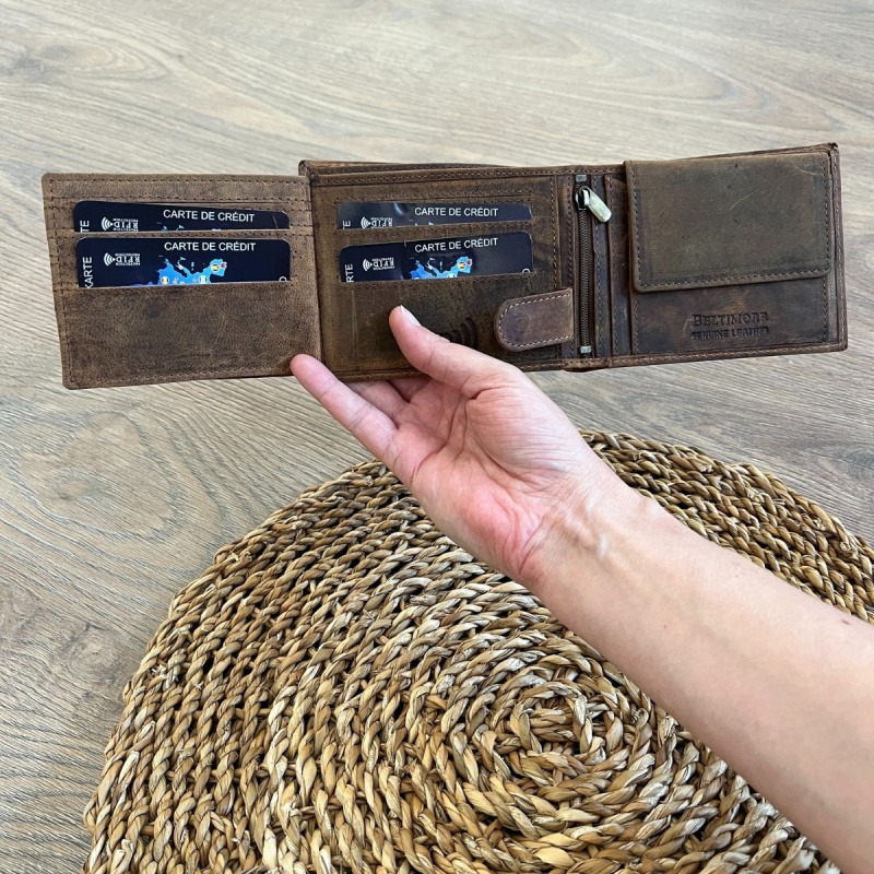 Pánska kožená peňaženka hnedá TARIK