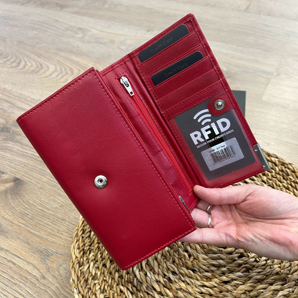 Dámska kožená peňaženka červená EDINA