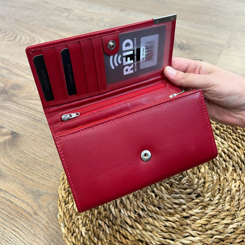 Dámska kožená peňaženka červená EDINA