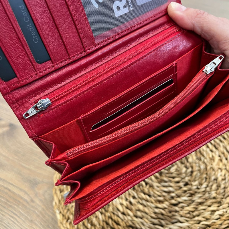 Dámska kožená peňaženka červená EDINA