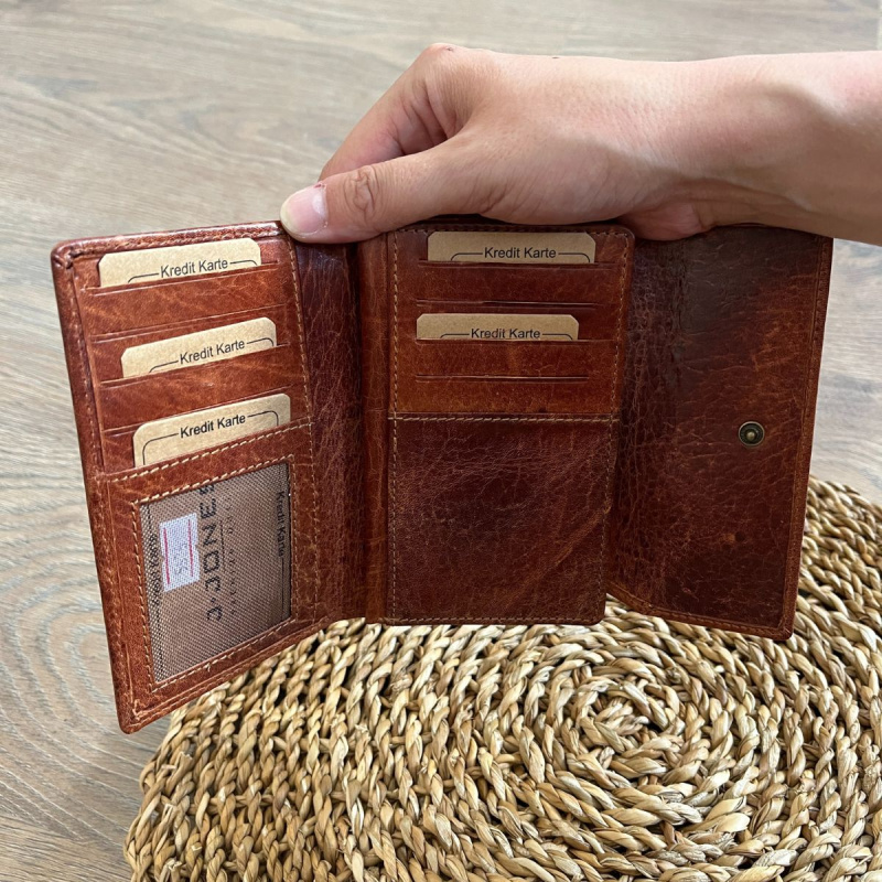 Dámska kožená peňaženka koňaková ANAIS