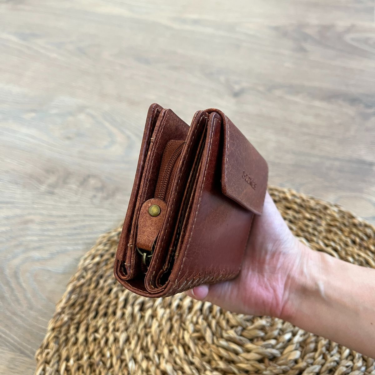 Dámska kožená peňaženka koňaková ADINA