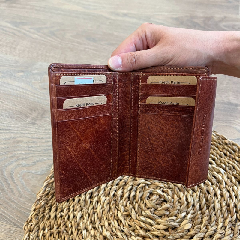 Dámska kožená peňaženka koňaková ADINA