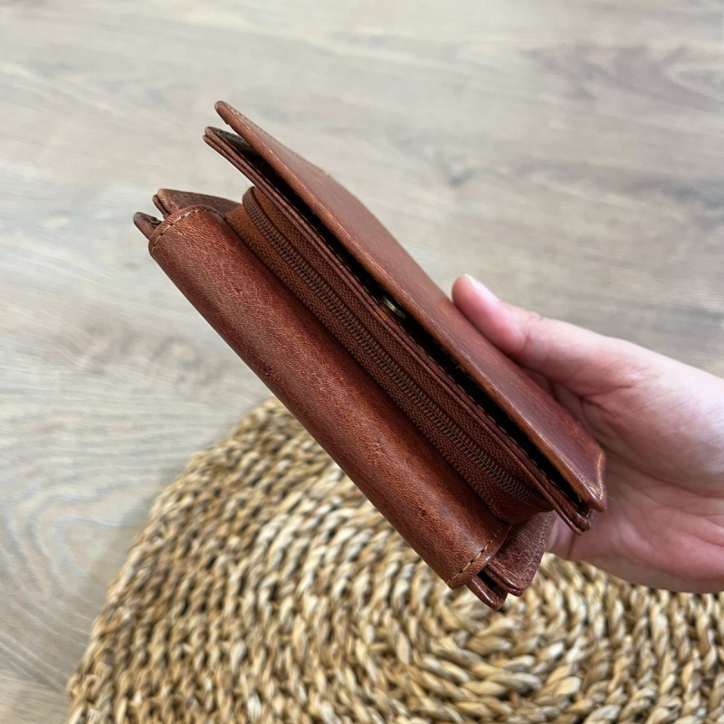 Dámska kožená peňaženka koňaková ADINA