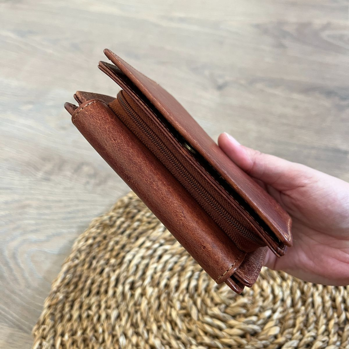 Dámska kožená peňaženka koňaková ADINA